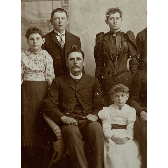 Vintage 1900s Family Cabinet Cards Black White Pictures Lot of 3 JJ Foster Photo - Picture 9 of 11